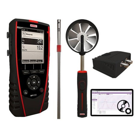 Kimo MP 210 Anemometr + Manometr zestaw ADVANCED