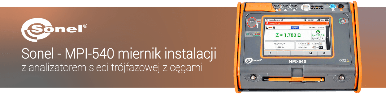 Sonel MPI-540 - miernik instalacji z analizatorem sieci trojfazowej z cęgami